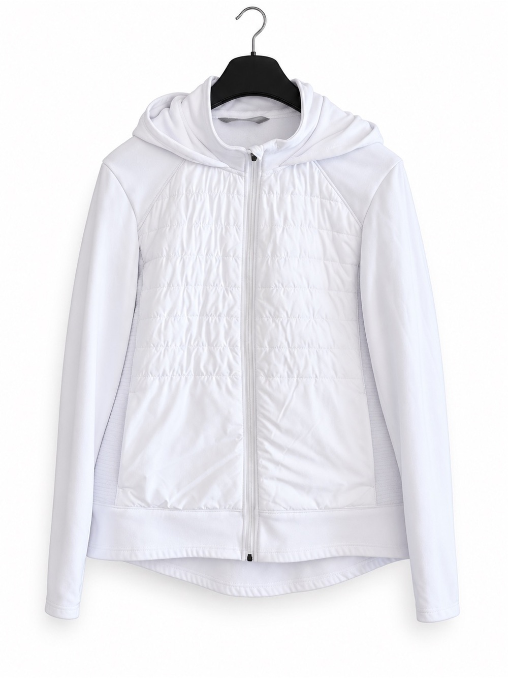 Tuff Athletics White PrimaLoft Hybrid Hooded Jacket XL